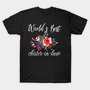 World's best sister-in-law sister in law shirts cute with flowers T-Shirt